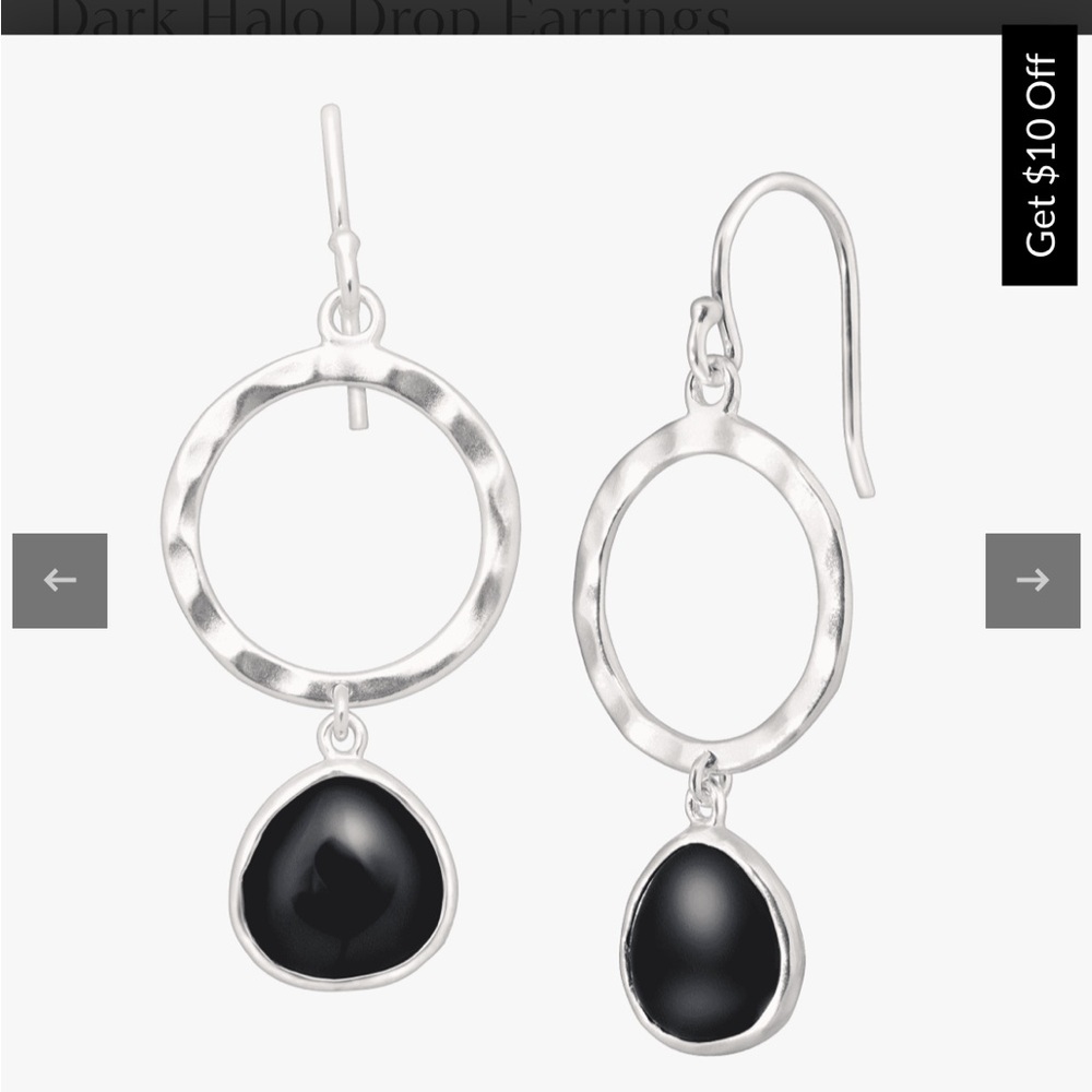 Dark Halo Drop Earrings new in box